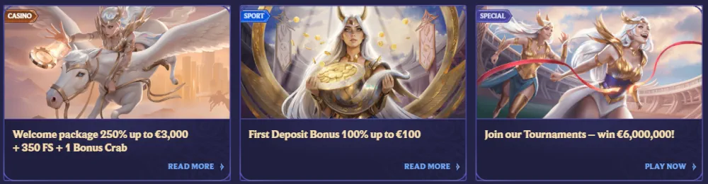 Διαφημιστικά πανό καλωσορίσματος DivaSpin και μπόνους πρώτης κατάθεσης.